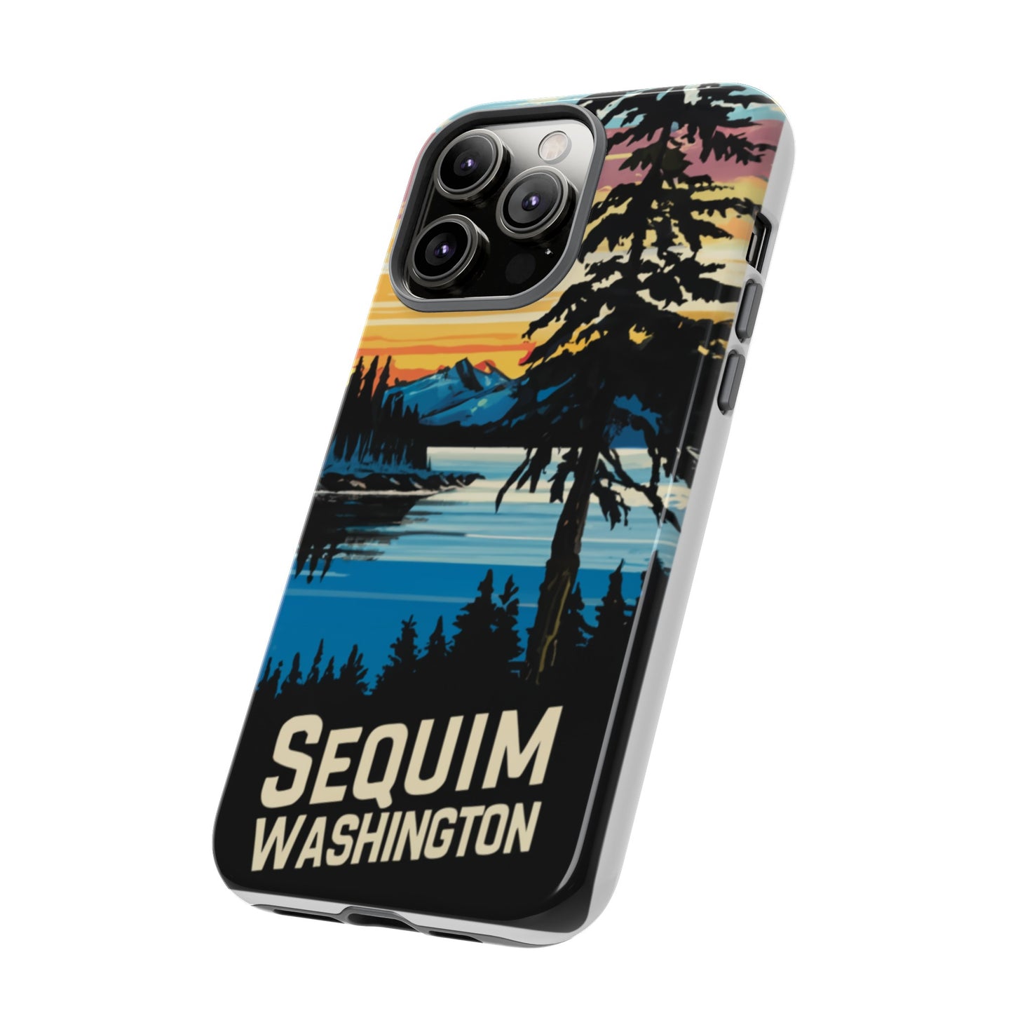 Sequim Washington Sunset Bay & Douglas Fir Protective Phone Case