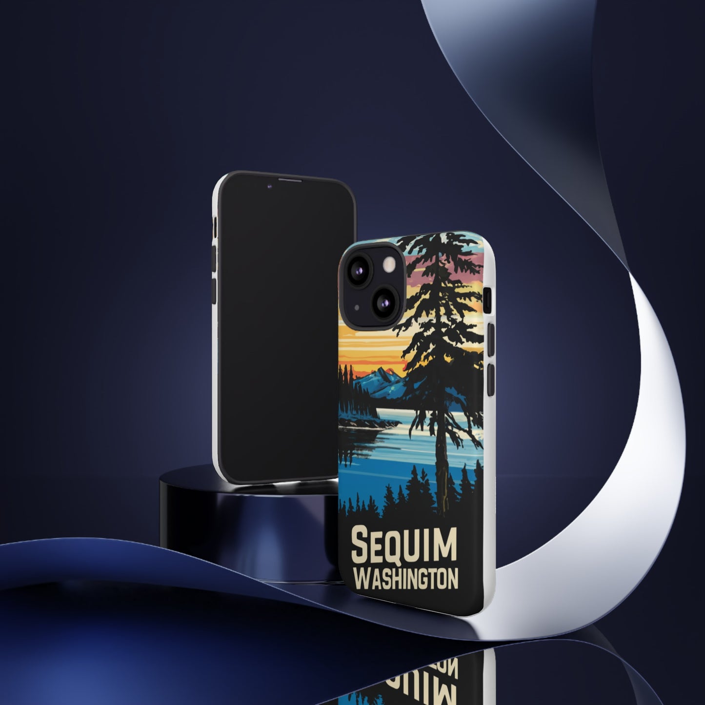 Sequim Washington Sunset Bay & Douglas Fir Protective Phone Case