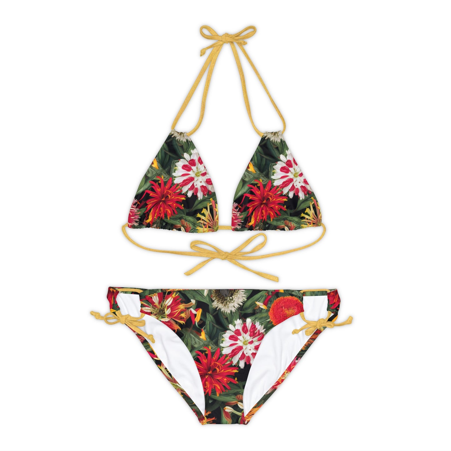 Lantana Flower Strappy Bikini Set