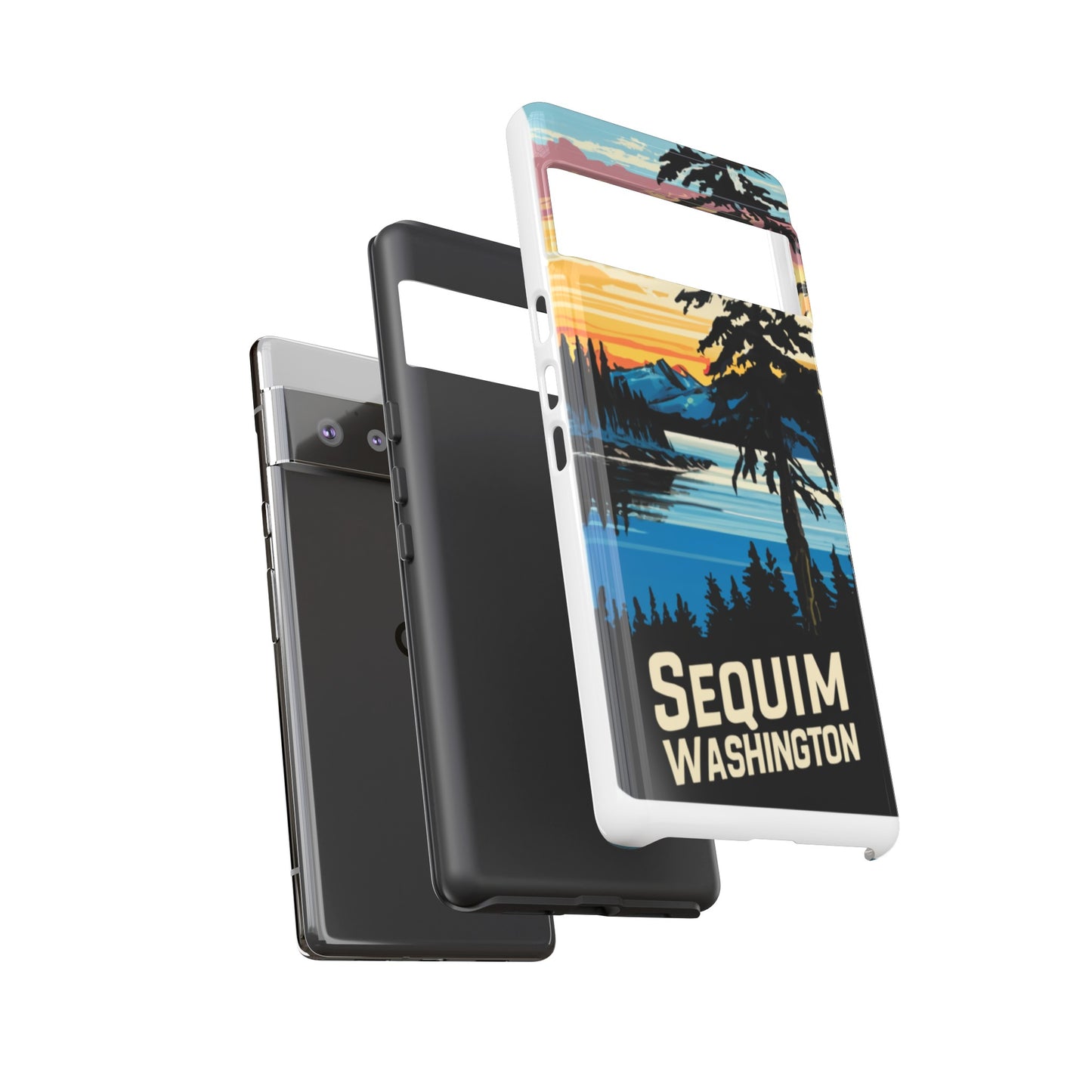 Sequim Washington Sunset Bay & Douglas Fir Protective Phone Case