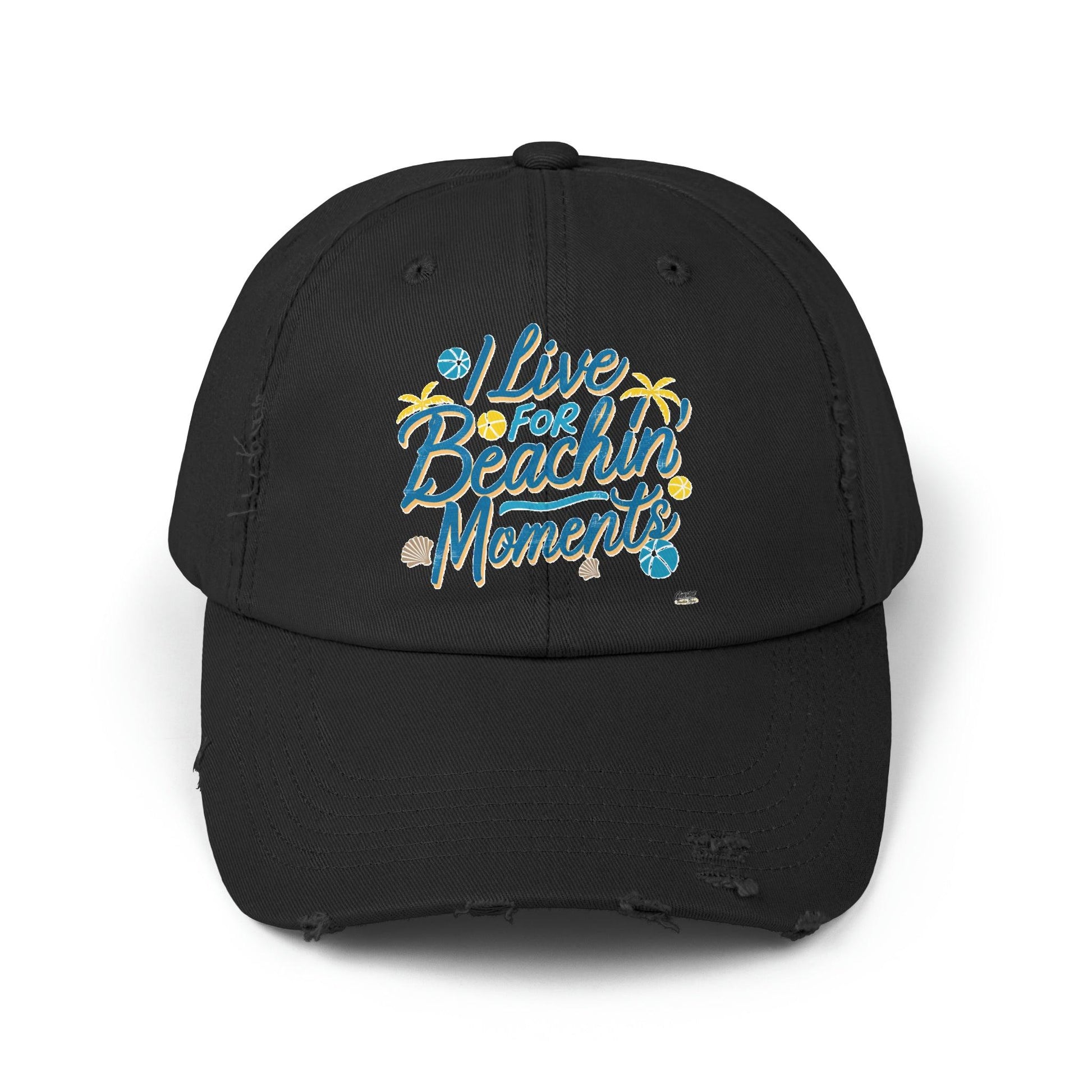 I Live For Beachin Moments Distressed Cap, Casual Beach Hat - Coastal Collections