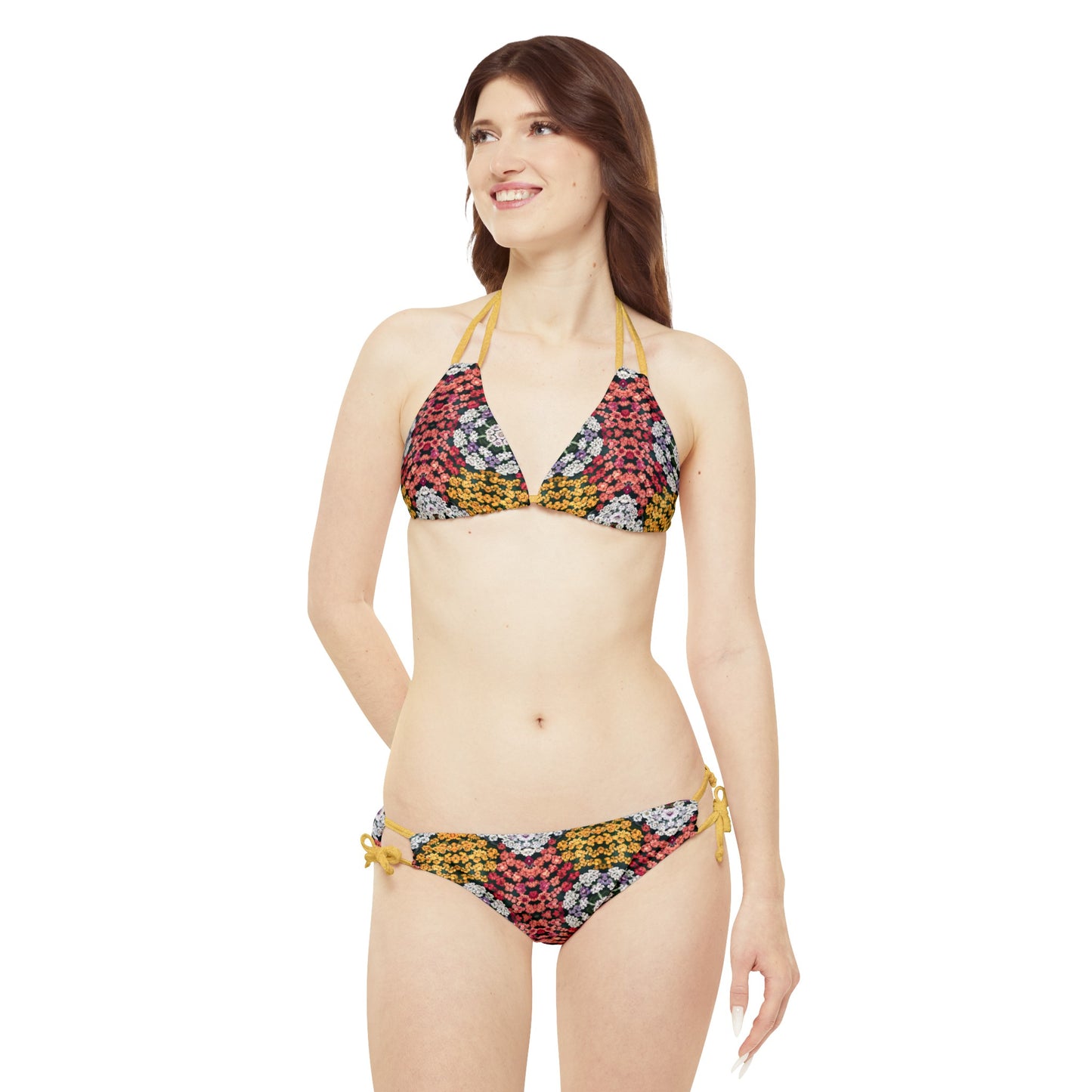 Yarrow Flower Strappy Bikini Set