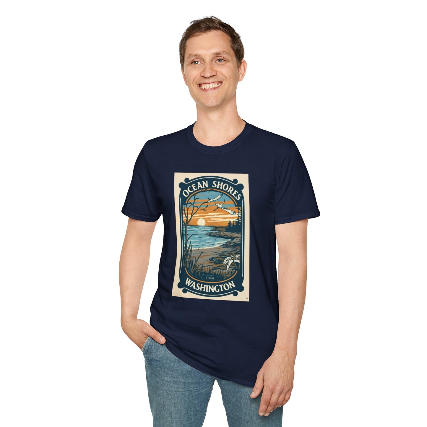 Ocean Shores Washington - Unisex Softstyle T-Shirt