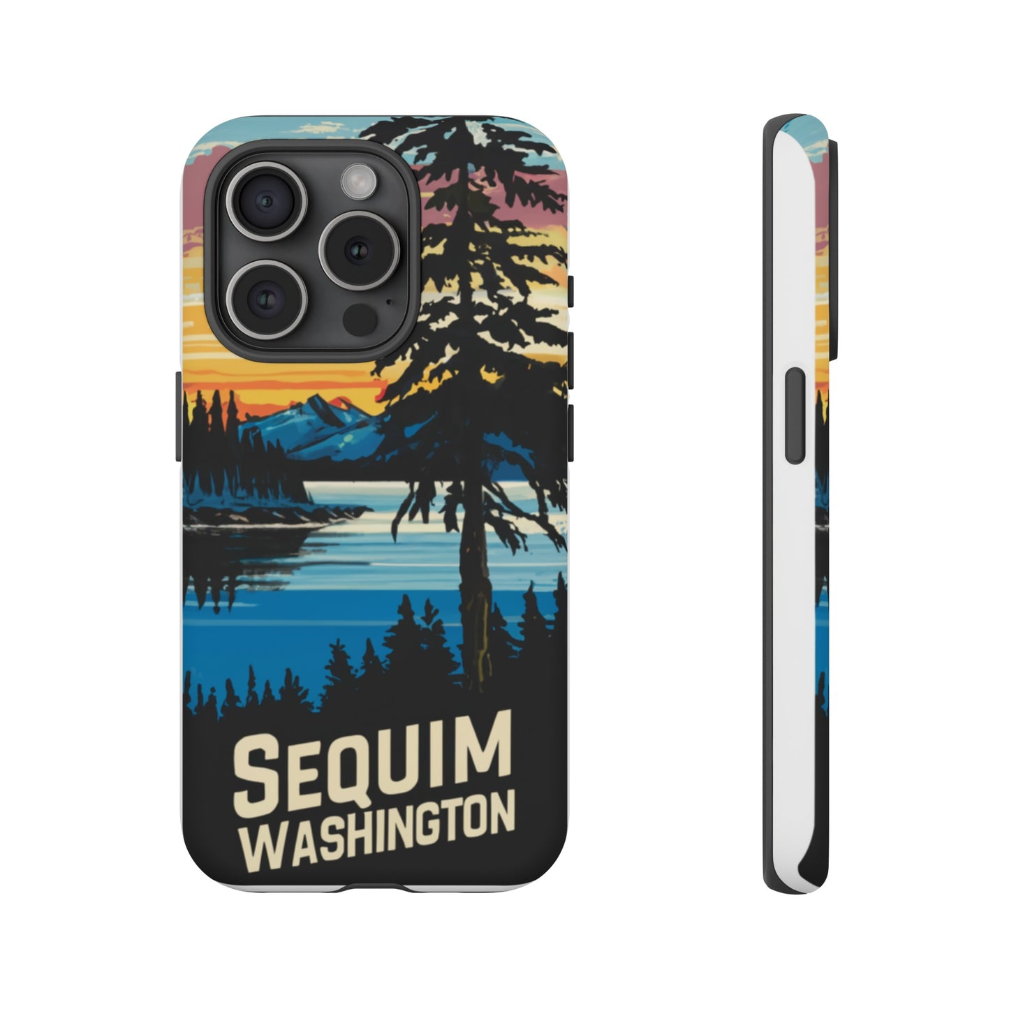 Sequim Washington Sunset Bay & Douglas Fir Protective Phone Case