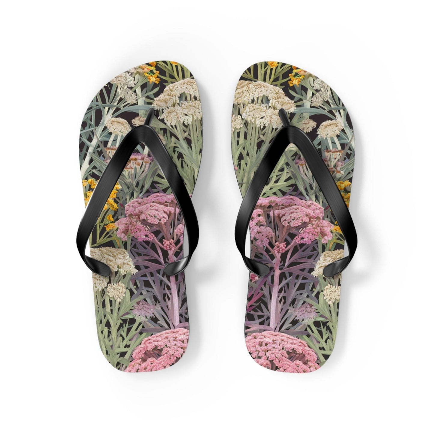 Yarrow Flower Inspired Flip Flops, Express Your Beach Loving Self - Coastal Collections