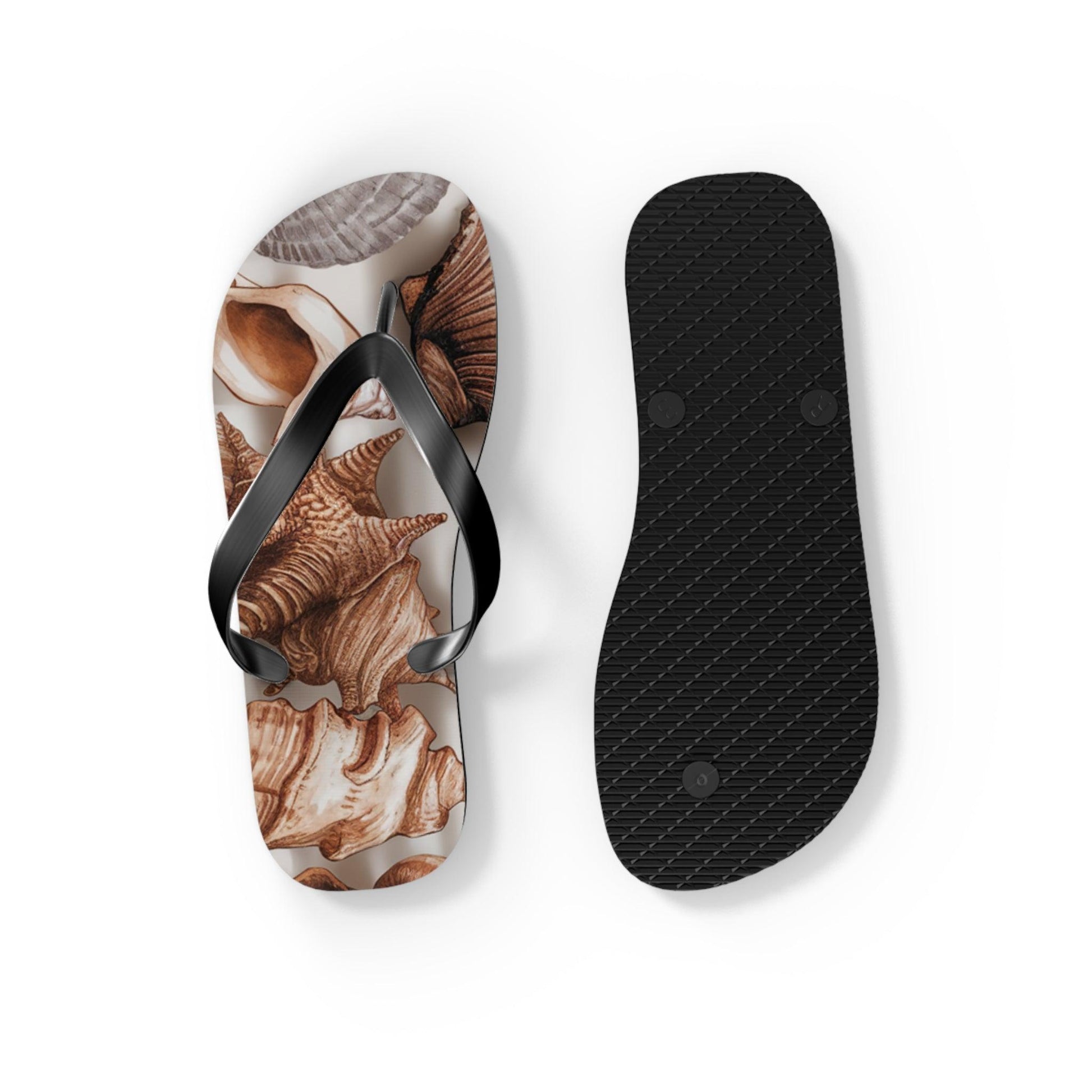 Seashell and Seagull Inspired Flip Flops v2, Express Your Beach Loving Self - Coastal Collections