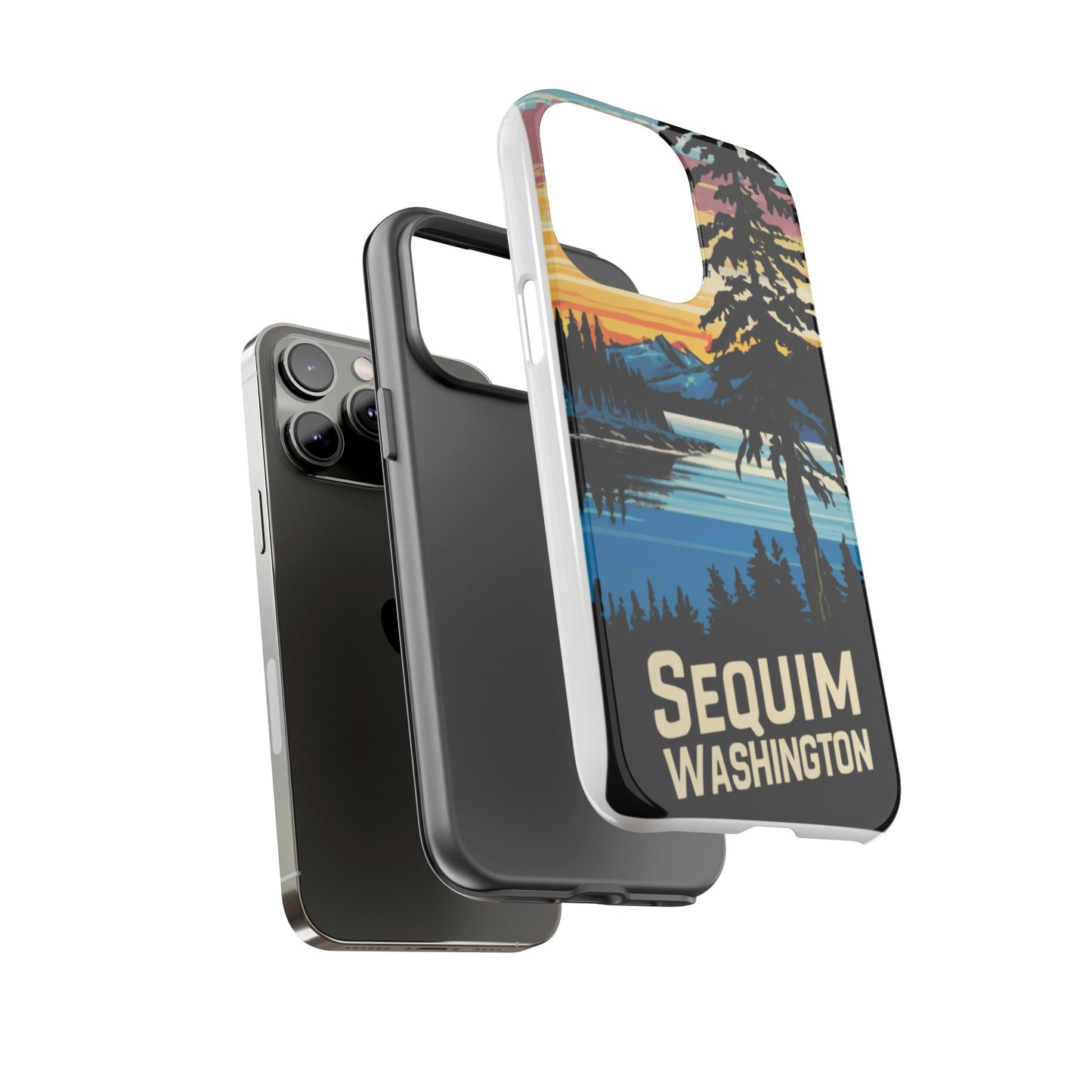 Sequim Washington Sunset Bay & Douglas Fir Protective Phone Case