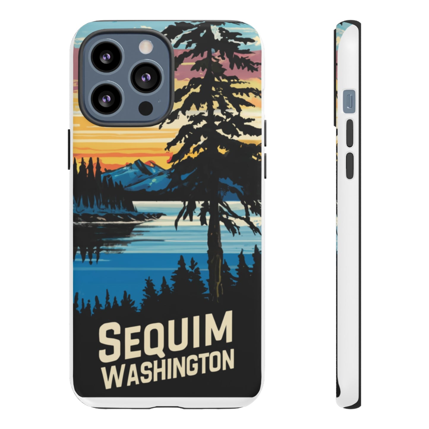 Sequim Washington Sunset Bay & Douglas Fir Protective Phone Case