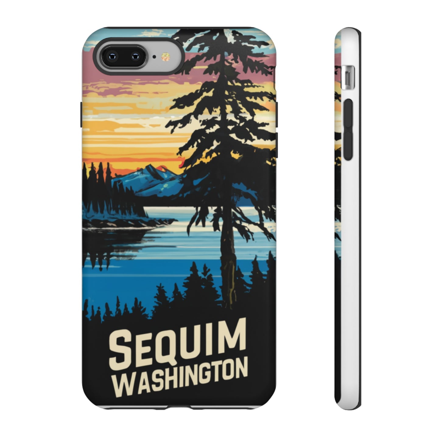 Sequim Washington Sunset Bay & Douglas Fir Protective Phone Case