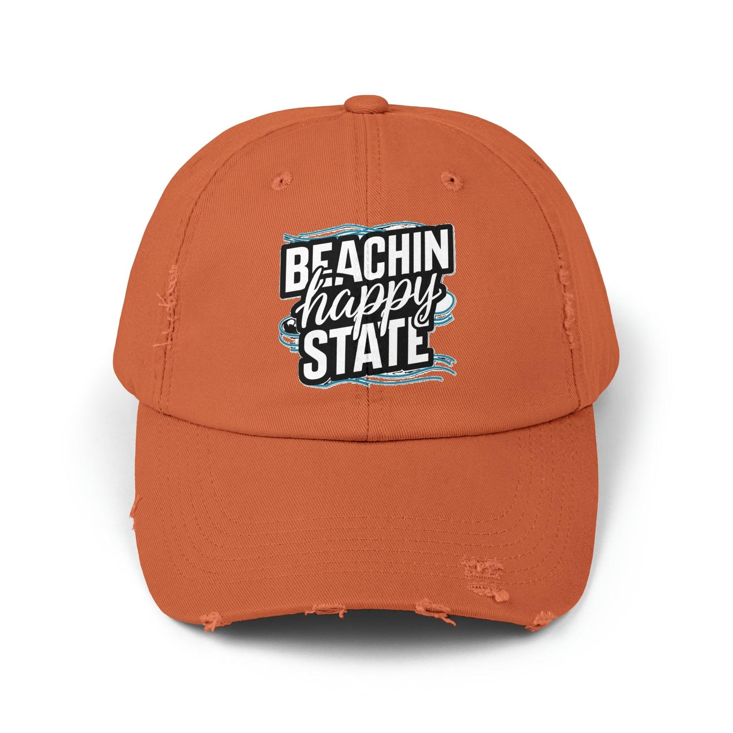 Retro Cap, Beachin Happy State retro distressed cap, casual beach hat - Coastal Collections