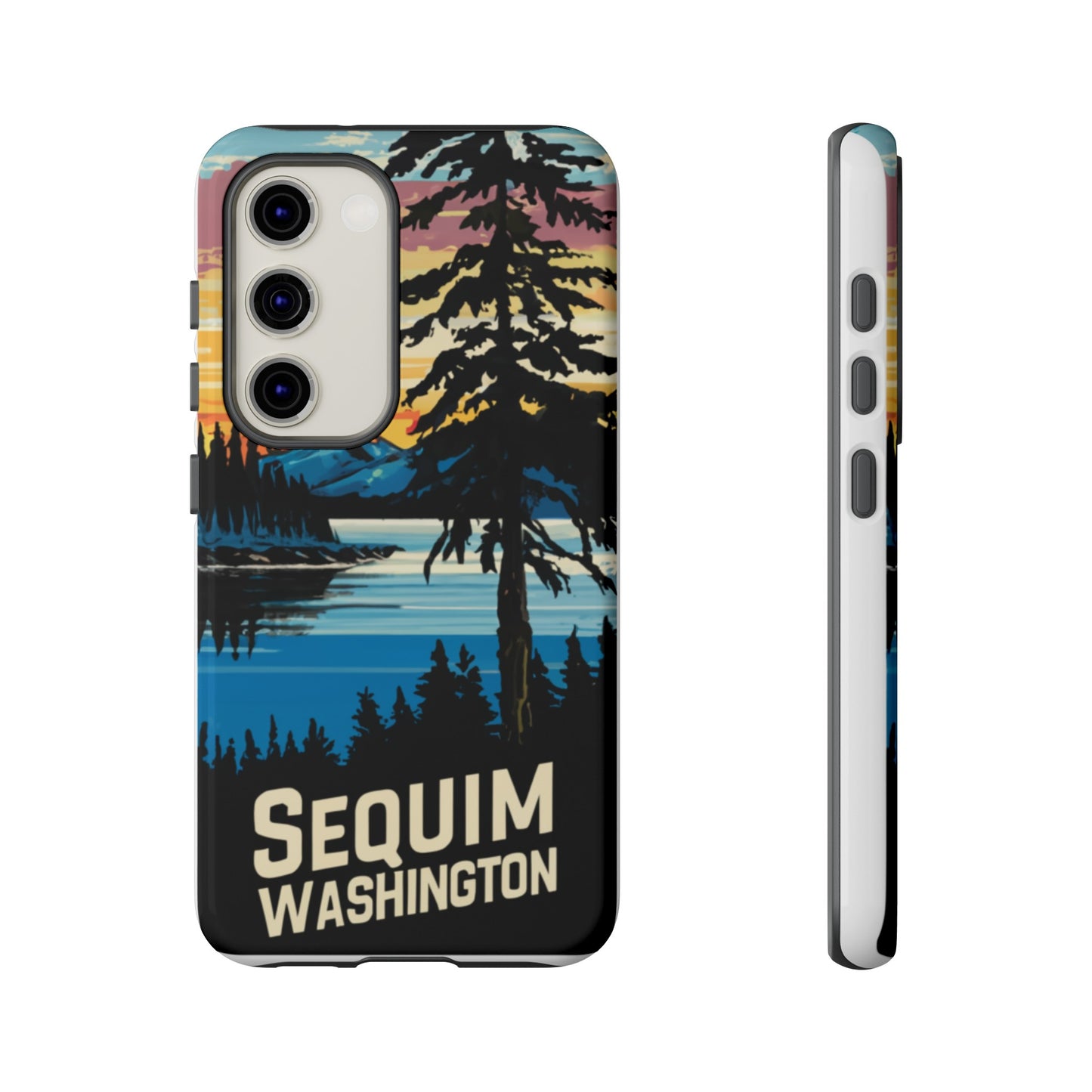 Sequim Washington Sunset Bay & Douglas Fir Protective Phone Case