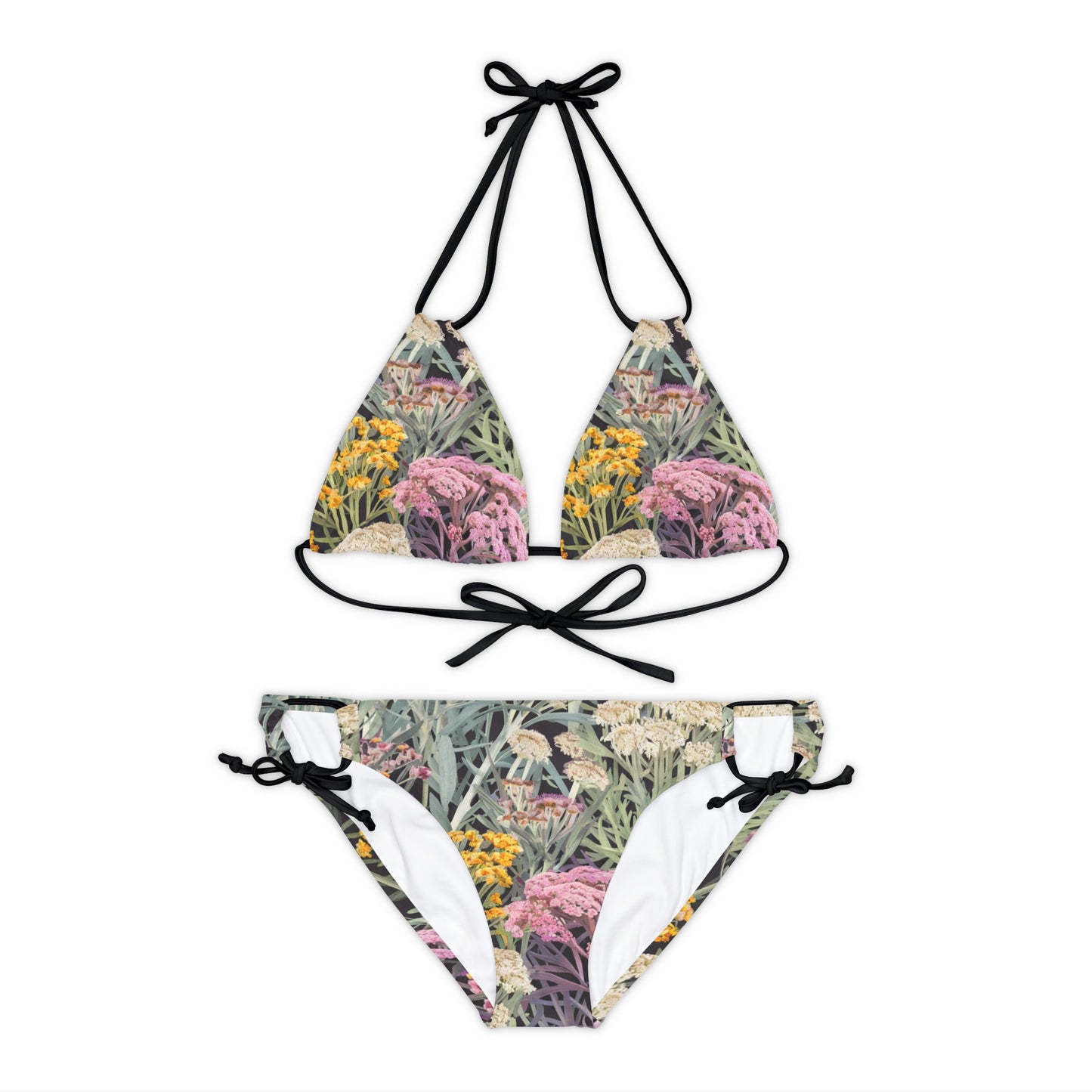 Yarrow Flower Bouquet Strappy Bikini Set