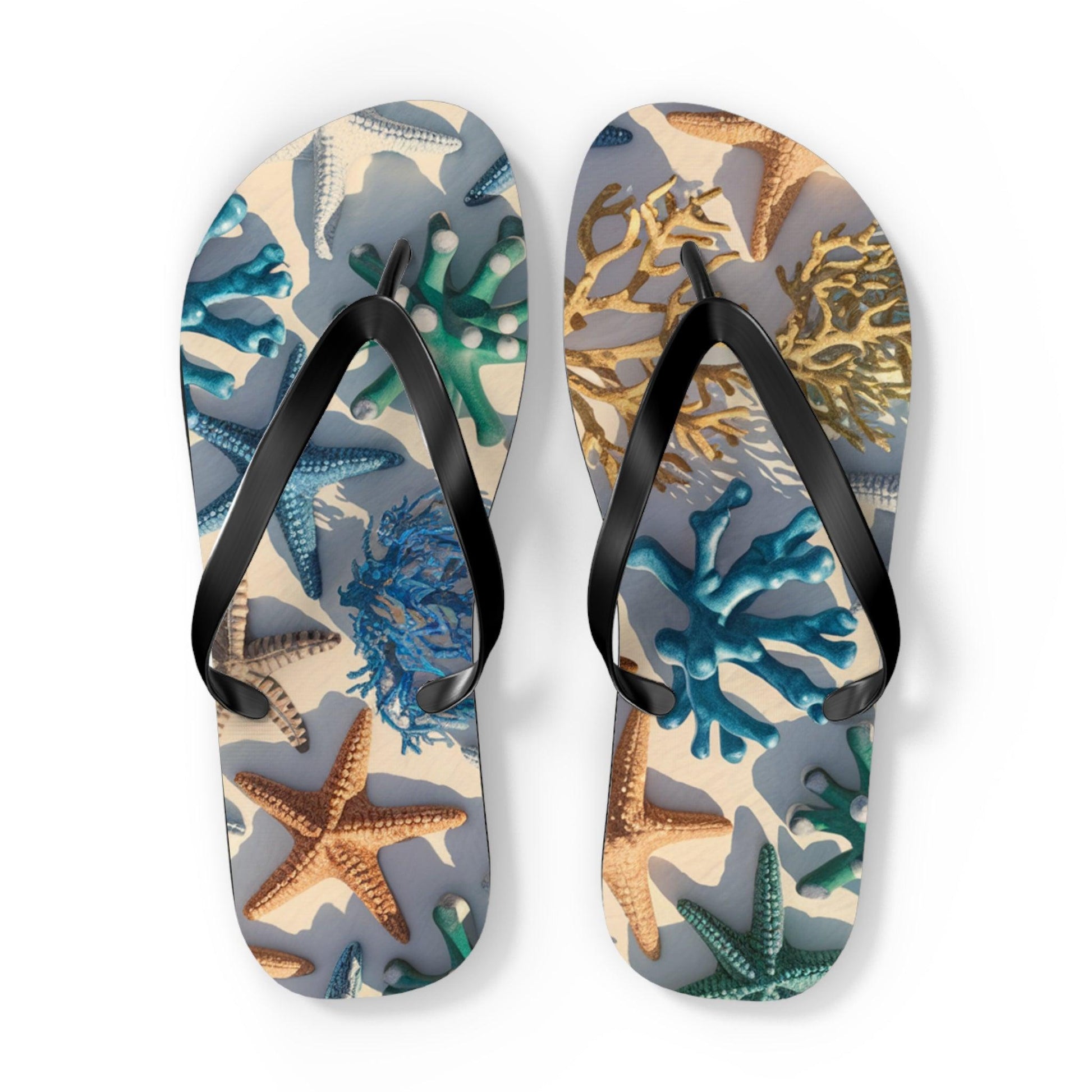 Starfish and Coral Inspired Flip Flops, Express Your Beach Loving Self - Coastal Collections