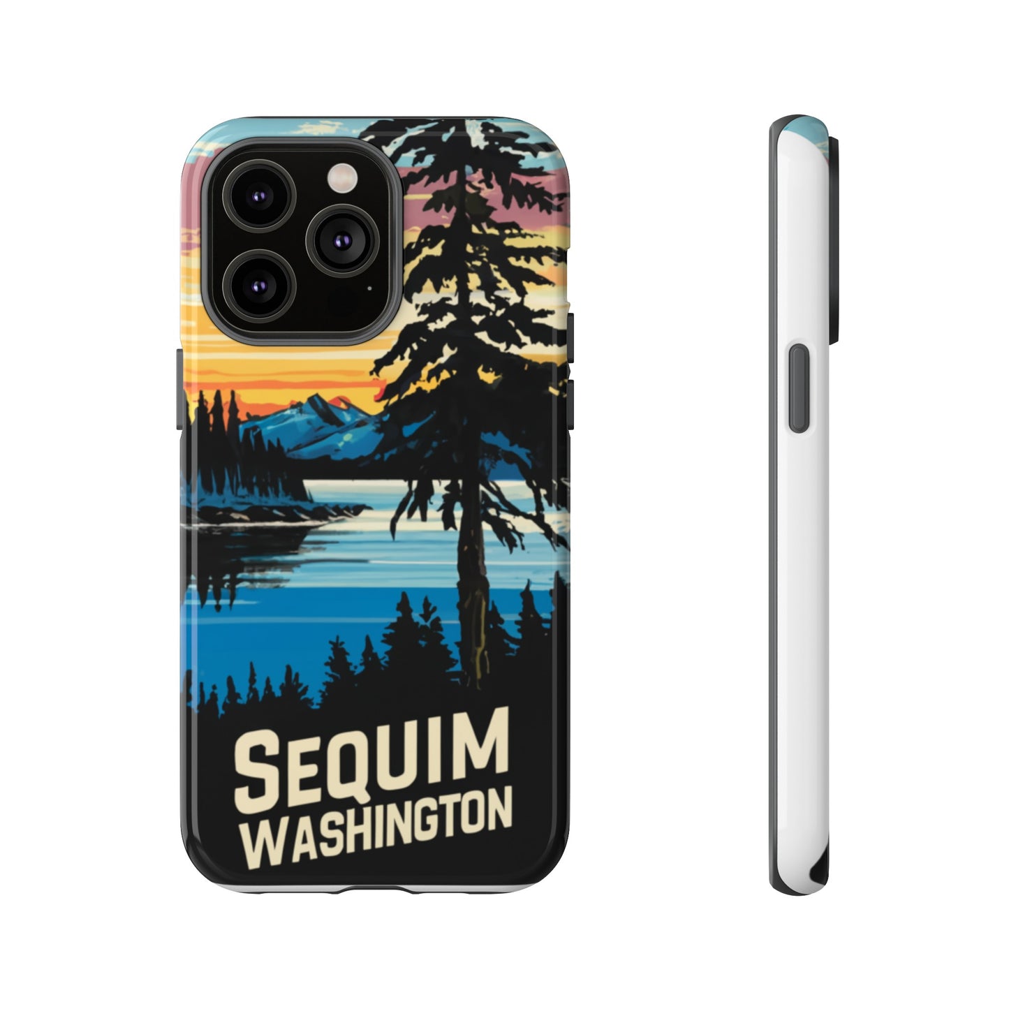 Sequim Washington Sunset Bay & Douglas Fir Protective Phone Case