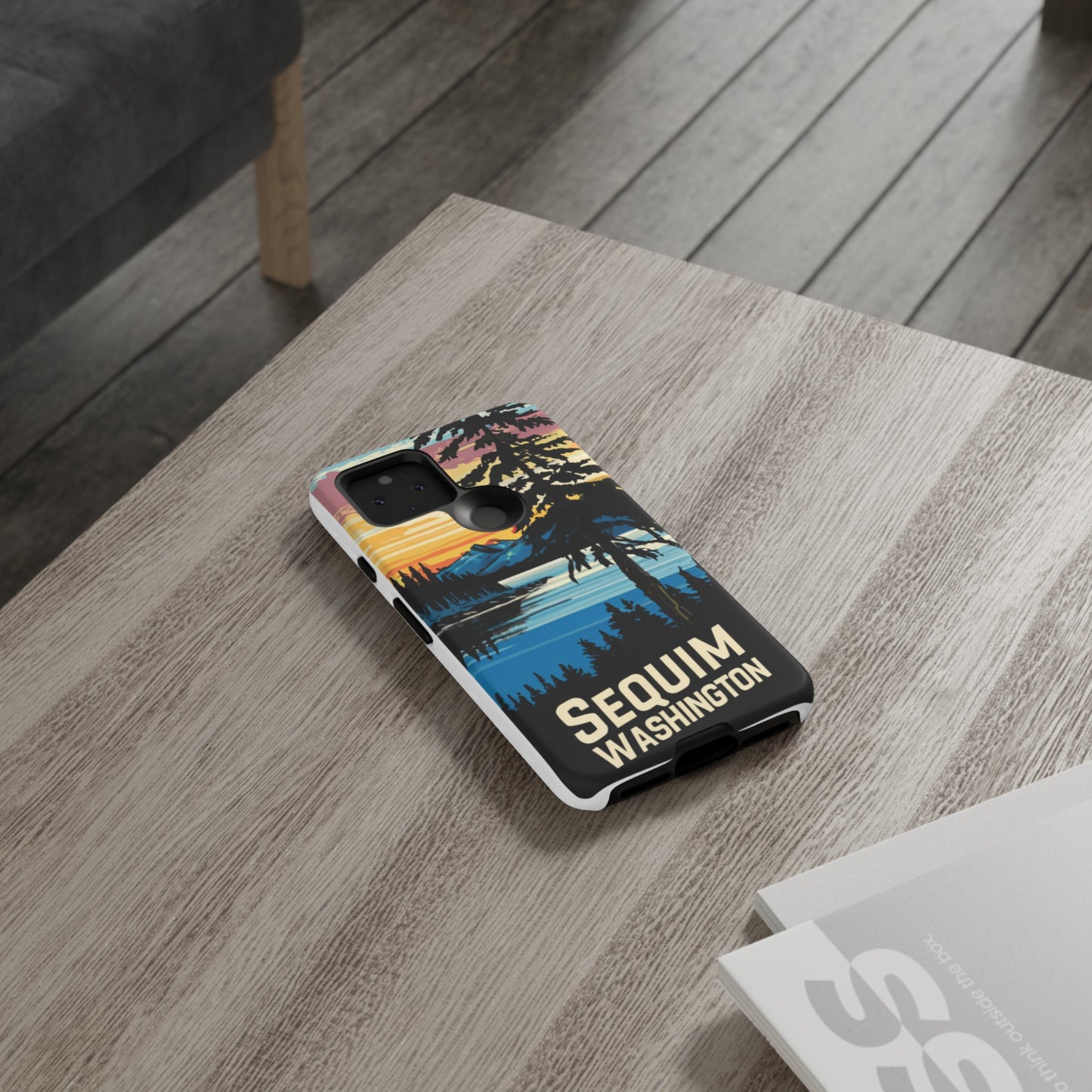 Sequim Washington Sunset Bay & Douglas Fir Protective Phone Case