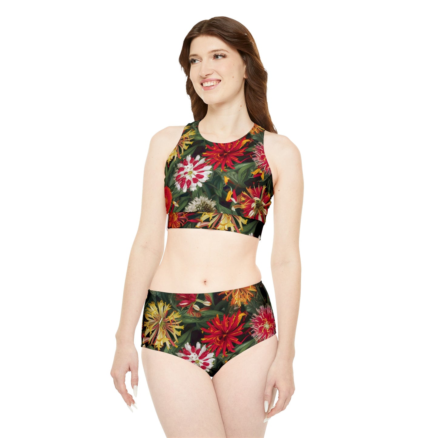 Lantana Flower Sporty Bikini Set