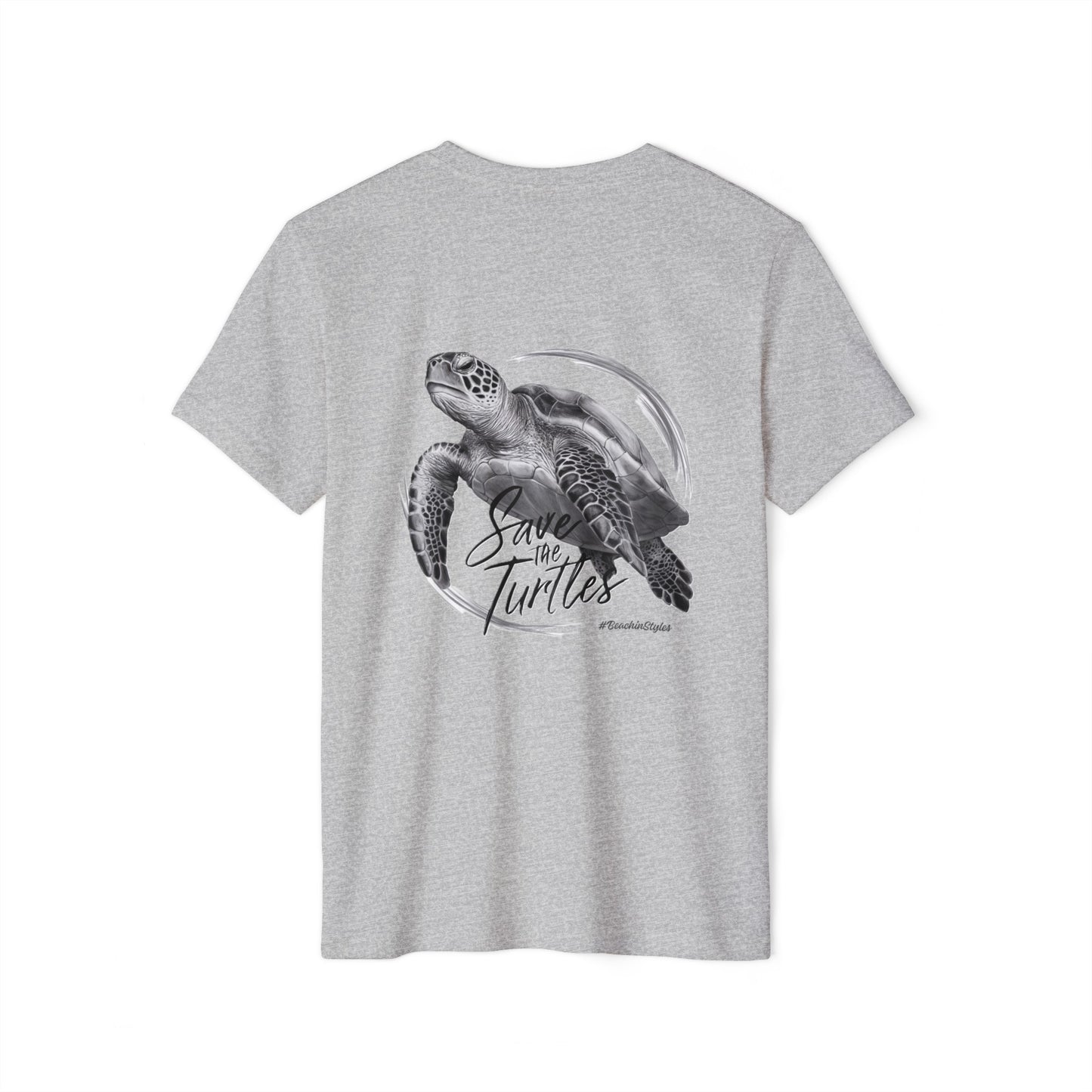 Save the Turtles Unisex Recycled Organic T-Shirt (Print on Back)