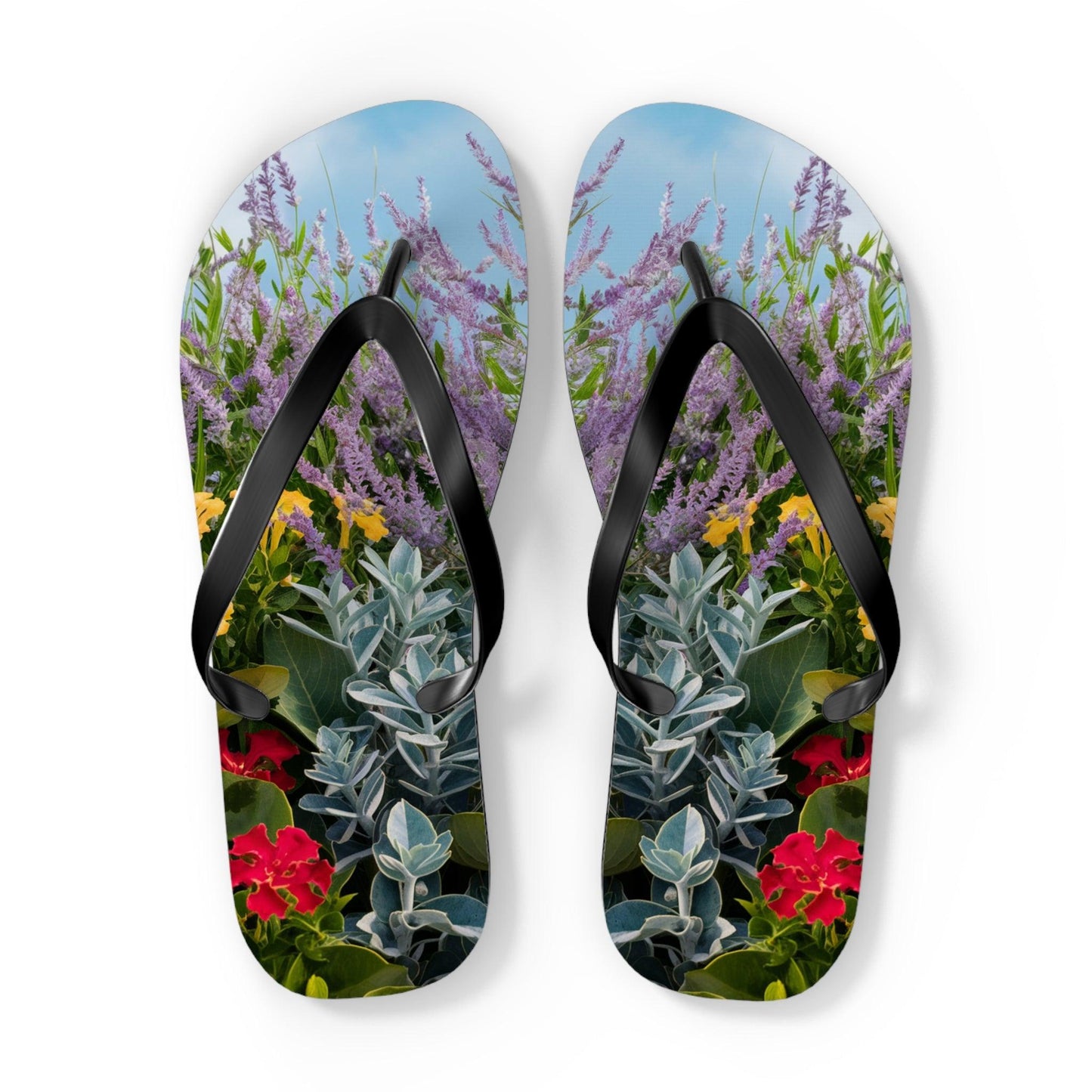 Sea Lavendar, Holly and Lantana Flower Inspired Flip Flops, Express Your Beach Loving Self - Coastal Collections