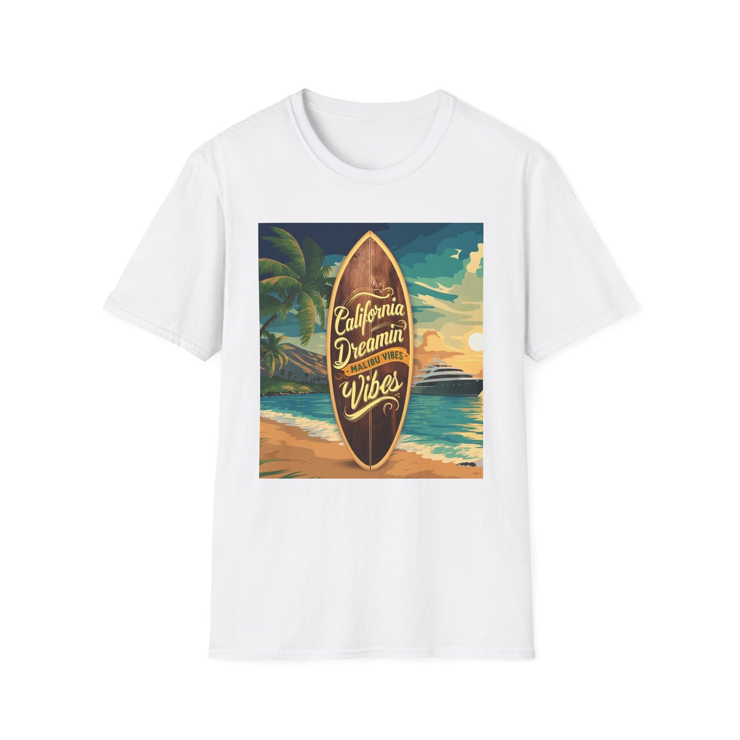 California Dreamin, Malibu Vibes - Unisex Softstyle T-Shirt