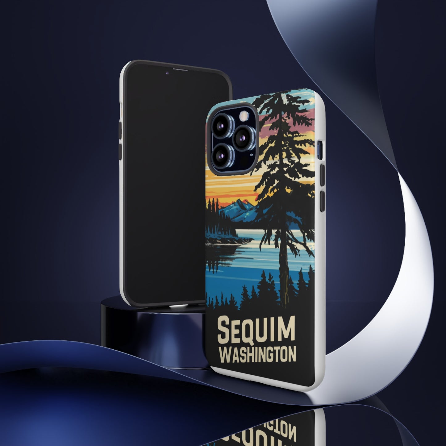 Sequim Washington Sunset Bay & Douglas Fir Protective Phone Case