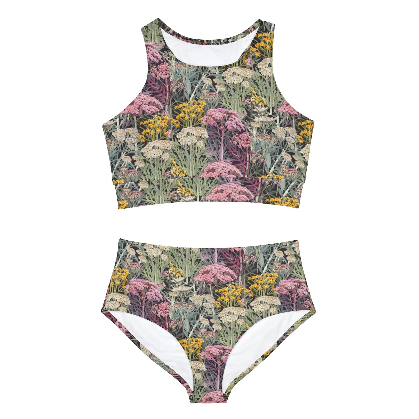 Yarrow Flower Bouquet Sporty Bikini Set