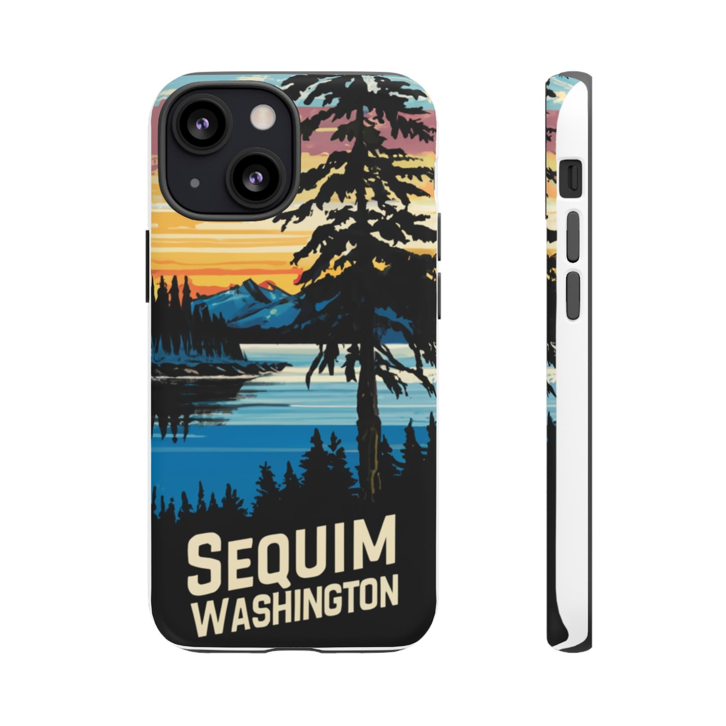 Sequim Washington Sunset Bay & Douglas Fir Protective Phone Case