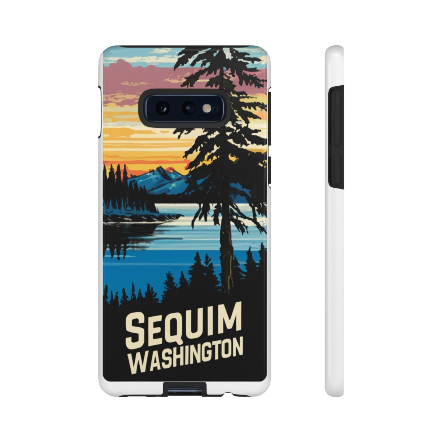 Sequim Washington Sunset Bay & Douglas Fir Protective Phone Case