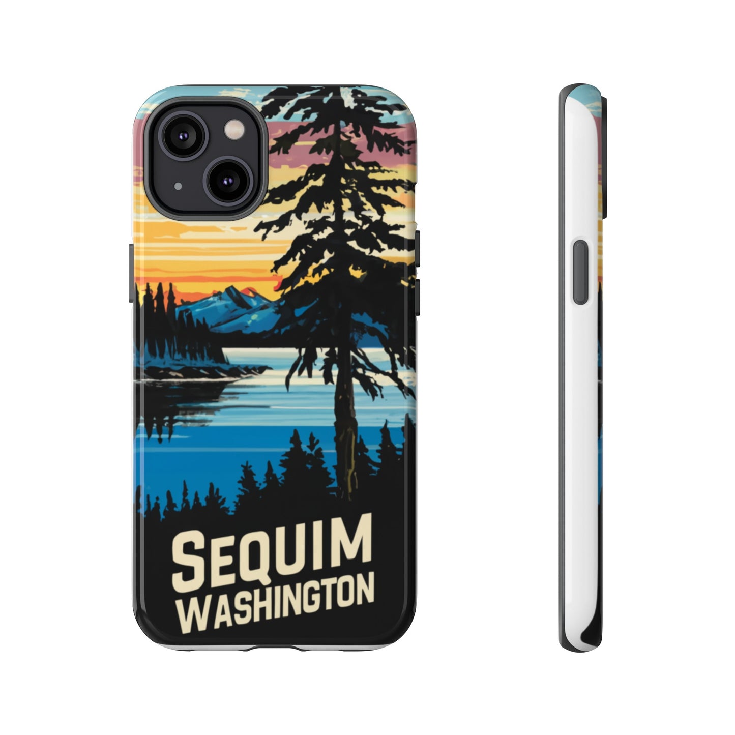 Sequim Washington Sunset Bay & Douglas Fir Protective Phone Case