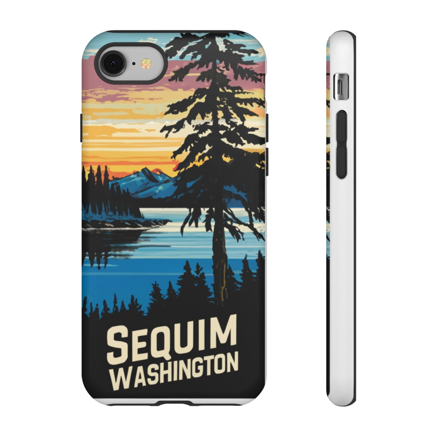 Sequim Washington Sunset Bay & Douglas Fir Protective Phone Case