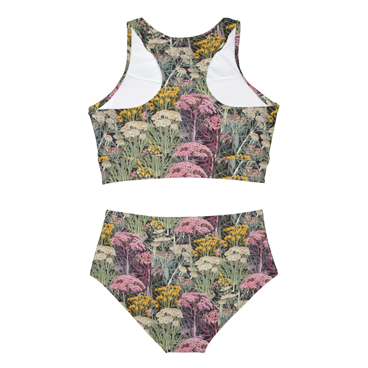 Yarrow Flower Bouquet Sporty Bikini Set