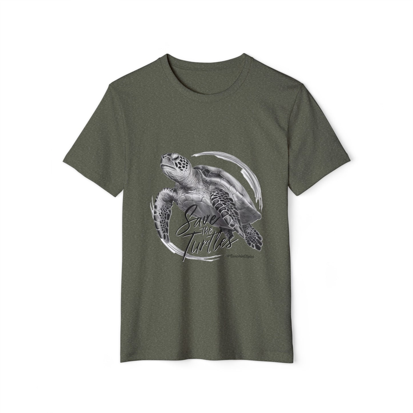 Save the Turtles Unisex Recycled Organic T-Shirt (Print on Front)