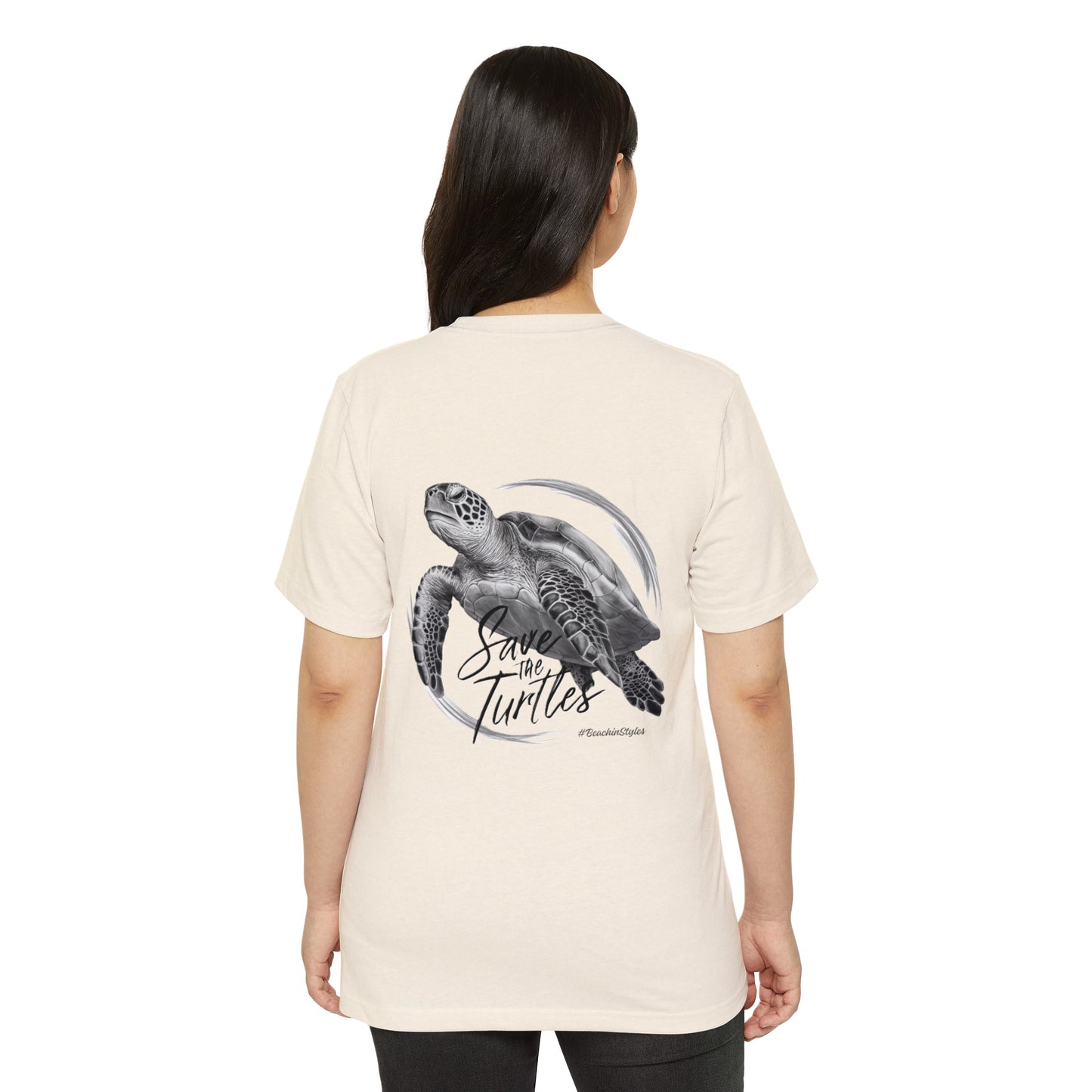 Save the Turtles Unisex Recycled Organic T-Shirt (Print on Back)