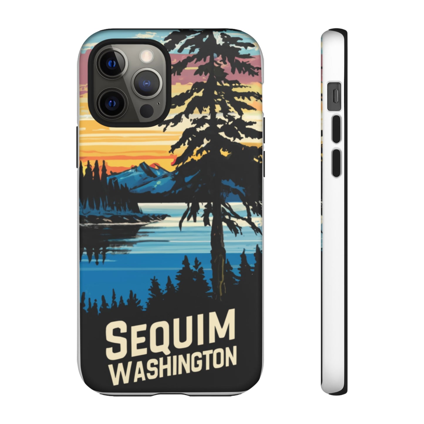 Sequim Washington Sunset Bay & Douglas Fir Protective Phone Case