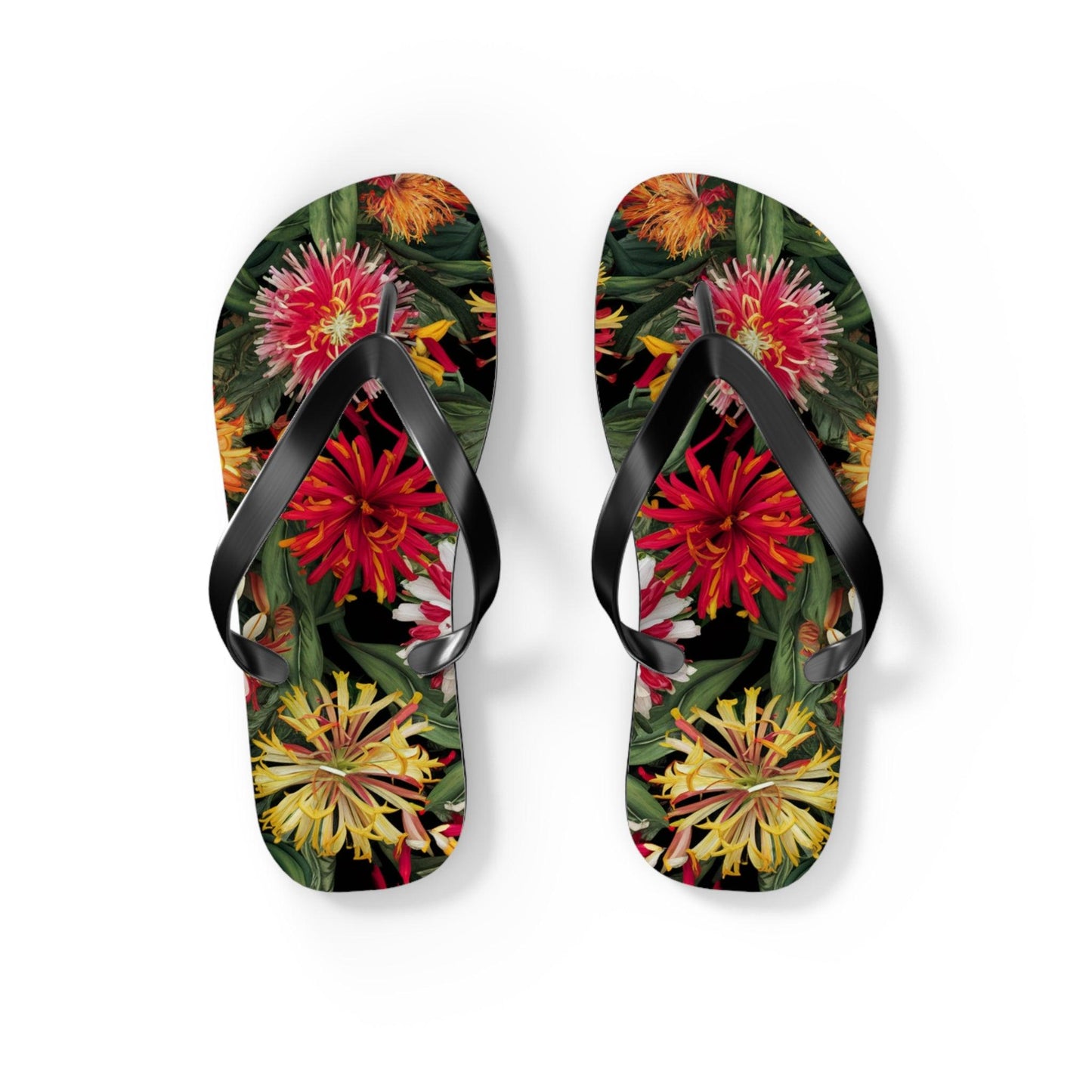 Lantana Bouquet Flower Inspired Flip Flops, Express Your Beach Loving Self - Coastal Collections