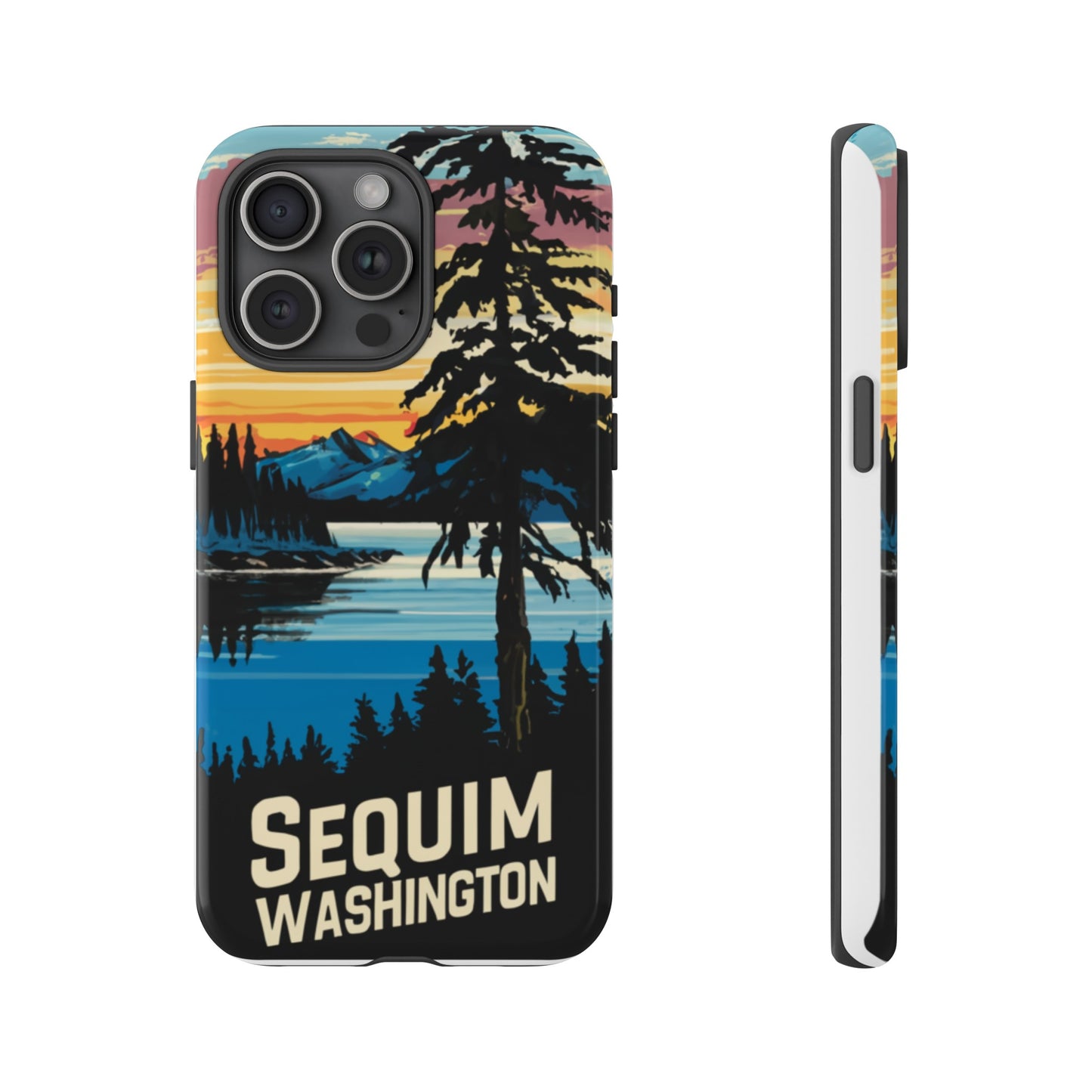 Sequim Washington Sunset Bay & Douglas Fir Protective Phone Case