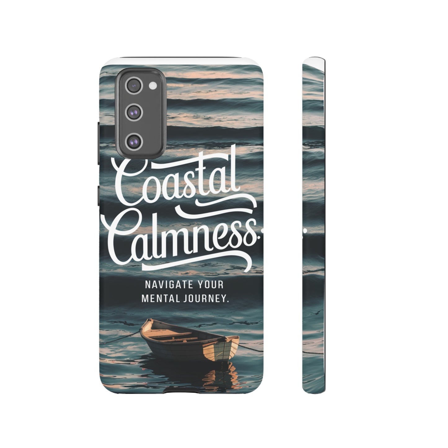 Coastal Calmness, Old Wooden Row Boat Design Protective Phone Case