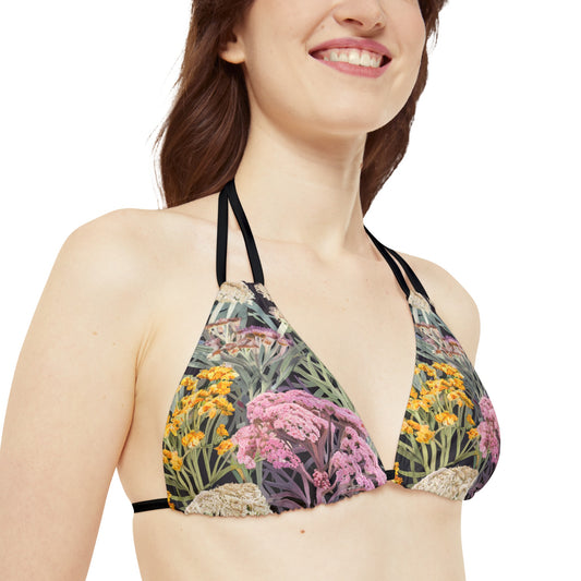 Yarrow Flower Bouquet Strappy Bikini Set