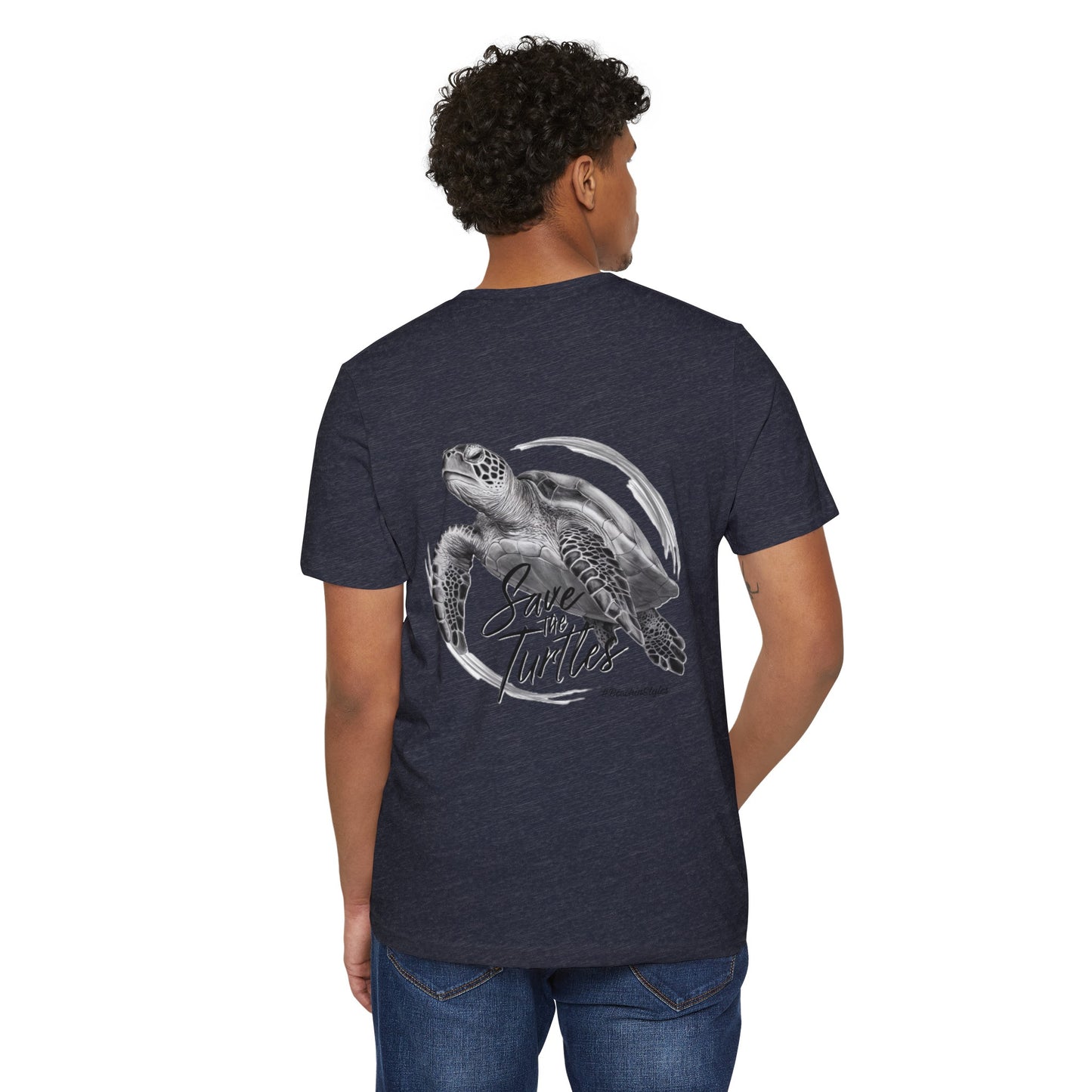 Save the Turtles Unisex Recycled Organic T-Shirt (Print on Back)