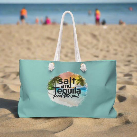 Beachin Styles© Salt and Tequila Feed the Soul Weekender Beach Bag - Coastal Collections