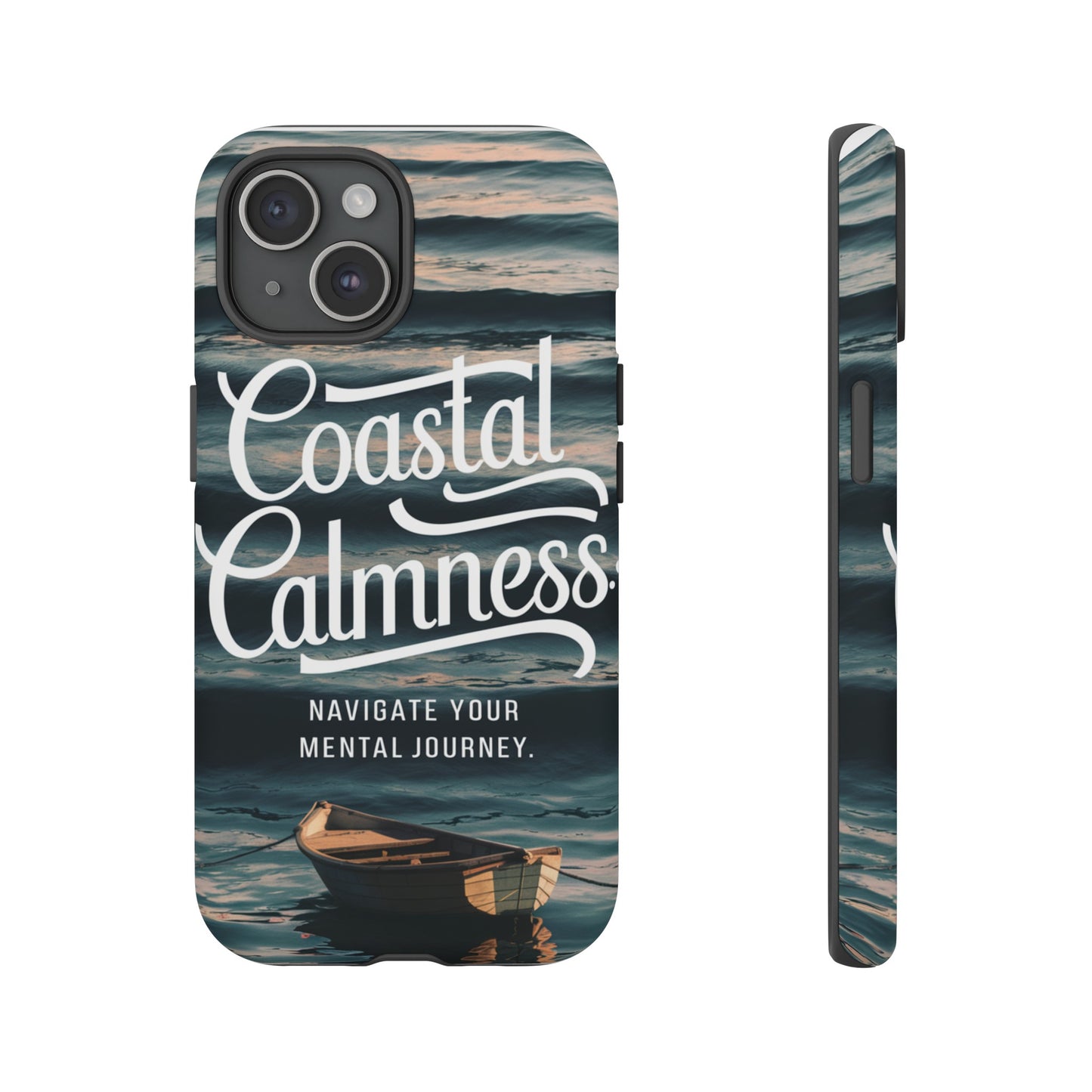 Coastal Calmness, Old Wooden Row Boat Design Protective Phone Case