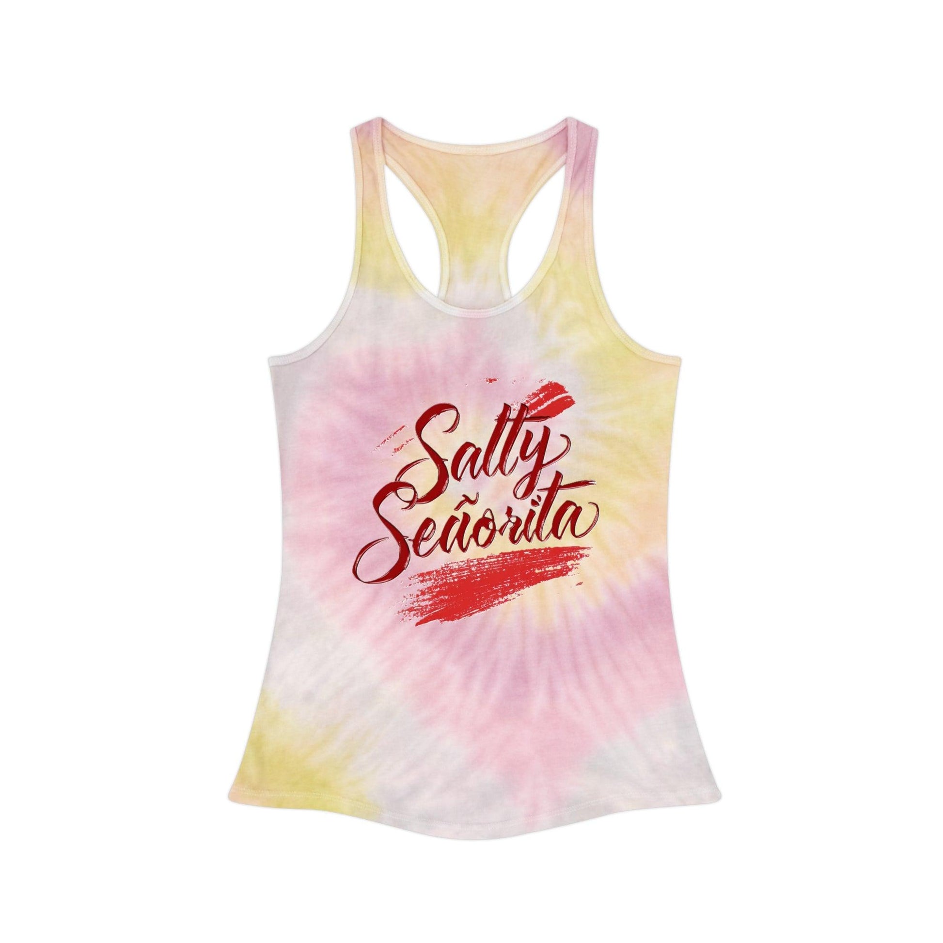 Salty Senorita Tie Dyed Tank Top, Print on Front - Coastal Collections