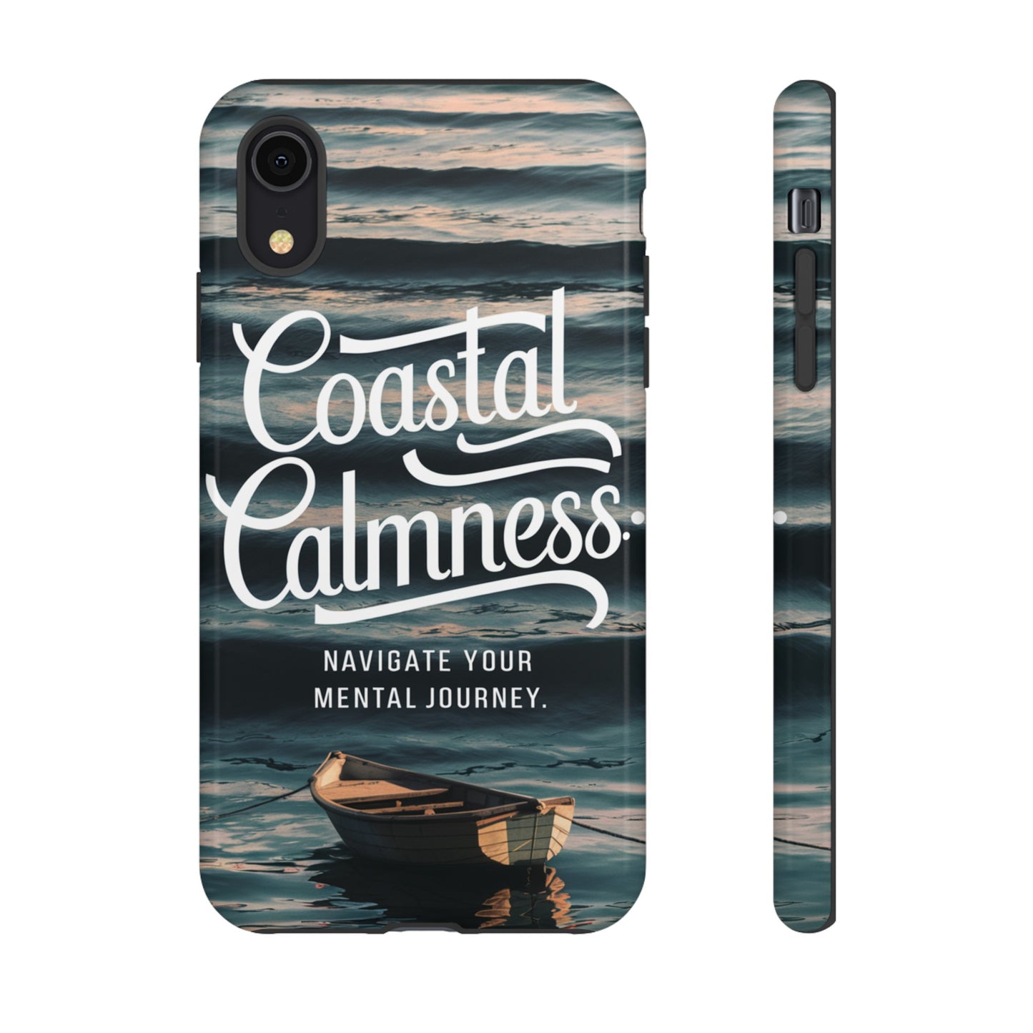 Coastal Calmness, Old Wooden Row Boat Design Protective Phone Case