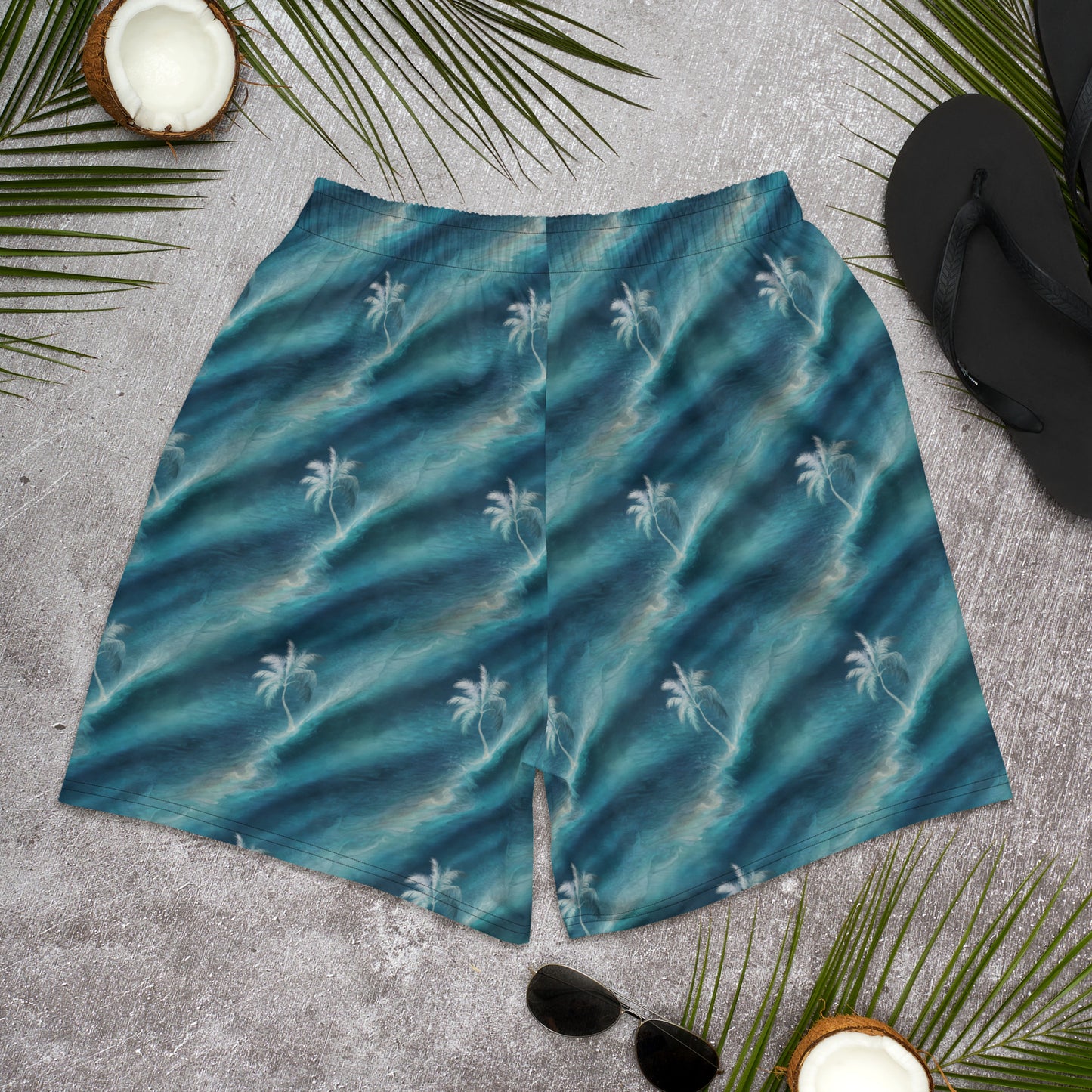 Beachin Styles© Palm Tree and Ocean Wave Inspired Long Shorts