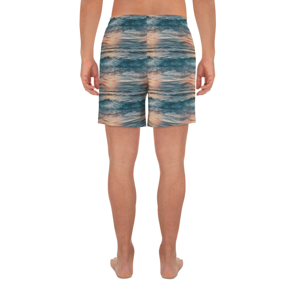 Beachin Styles© Sunsetting Over Ocean Waves Inspired Long Shorts