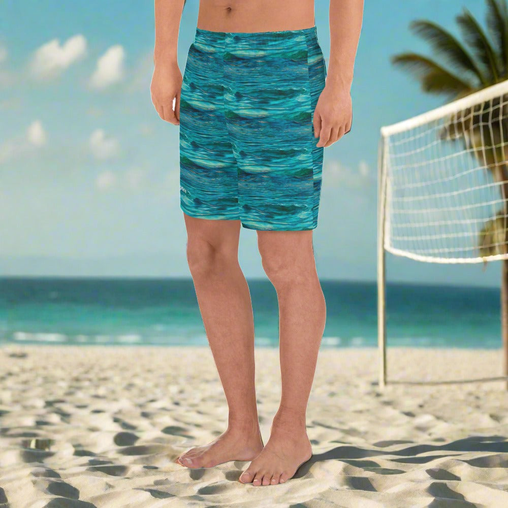 Beachin Styles© Ocean Blues Men's Long Shorts