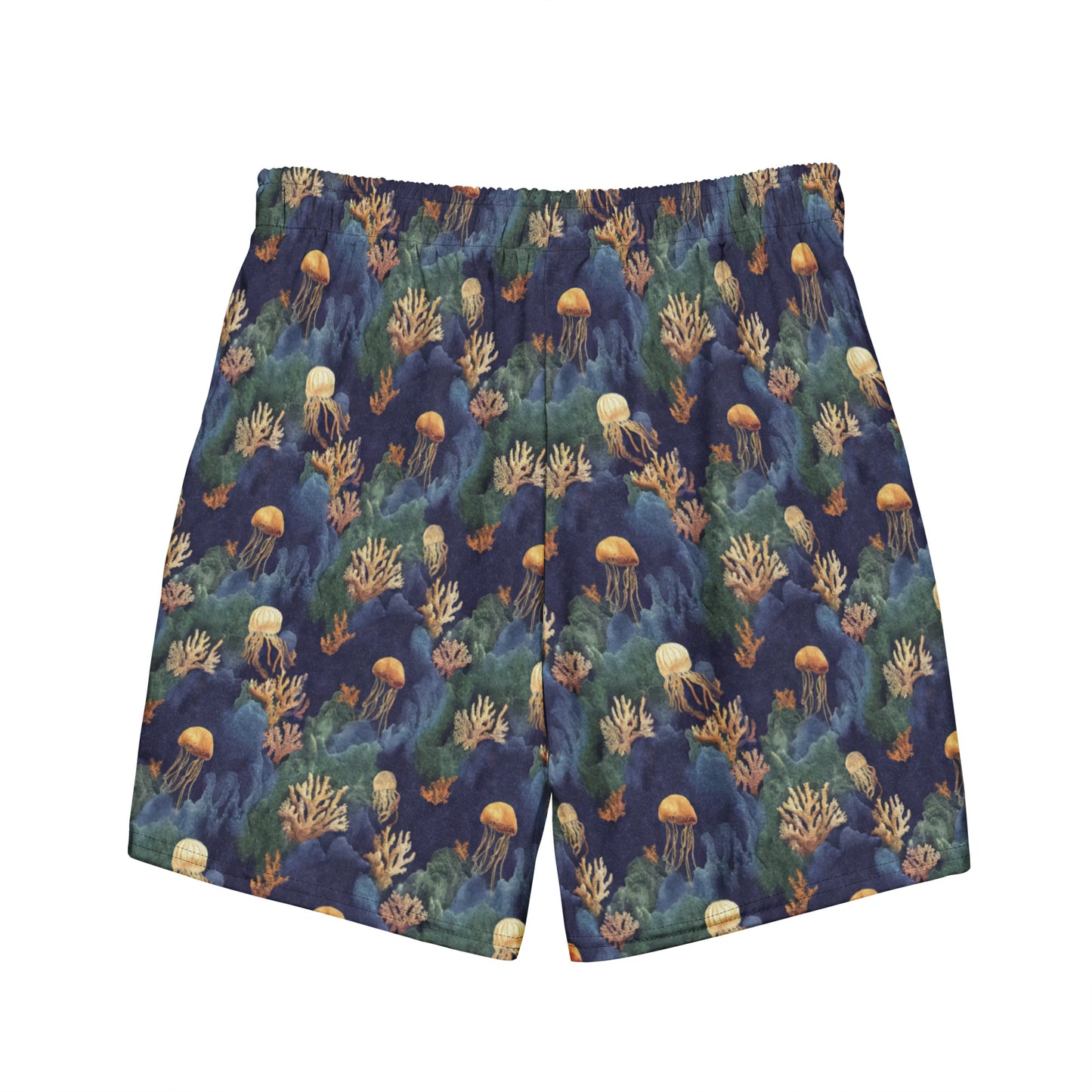 Coral Jellyfish and Ocean Waves - Men's swim trunks