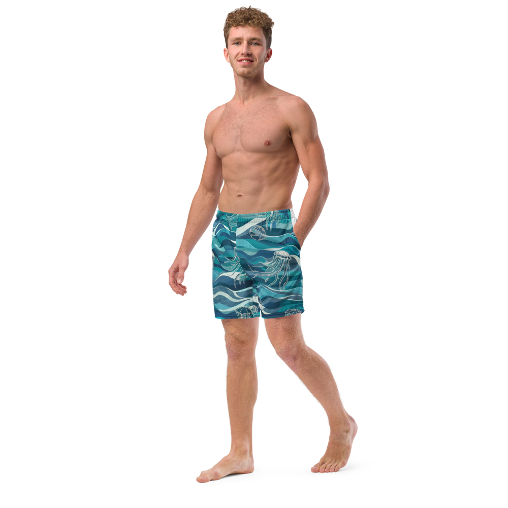 Jellyfish and Oceanwaves - Men's swim trunks